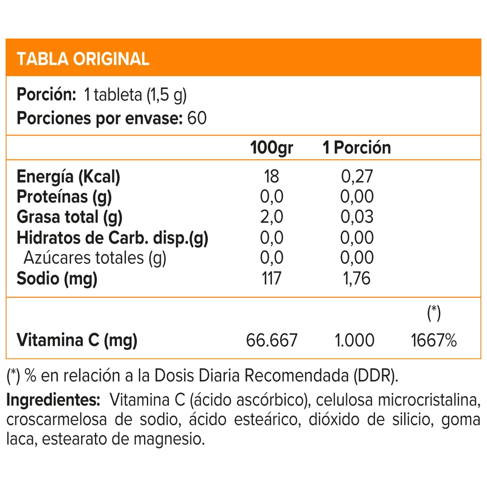 Vitamina C 1000 mg x 60 comprimidos (Sunvit)