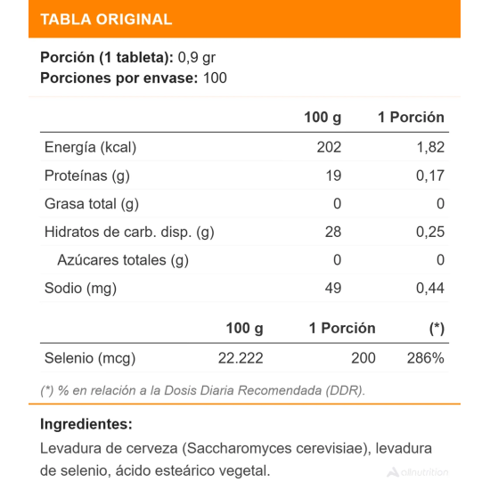 Selenio 200 mcg x 100 comprimidos. (Solgar)