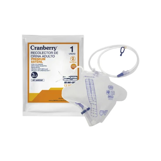 Recolector Orina adulto premium 2 litros. (Cranberry)
