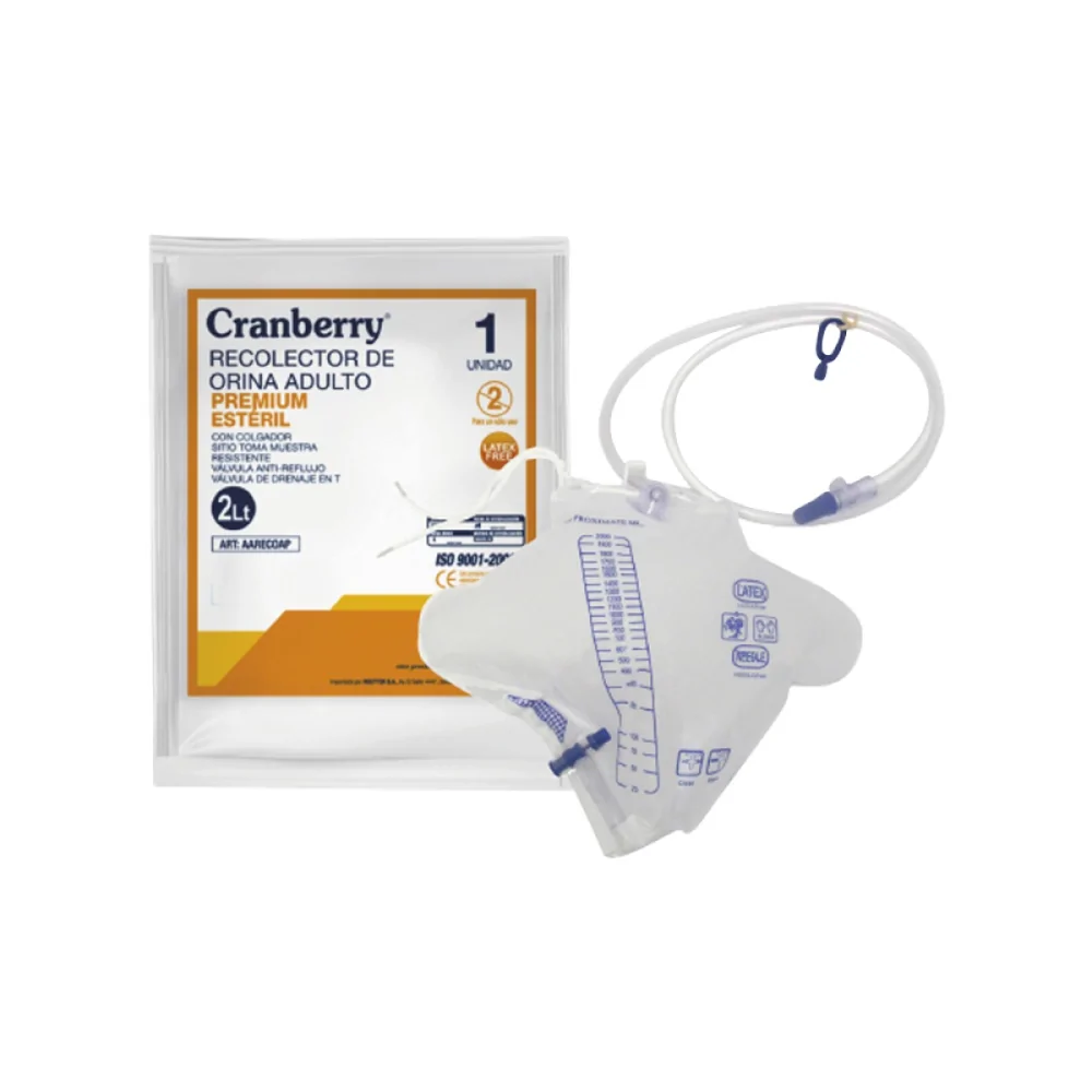 Recolector Orina adulto premium 2 litros. (Cranberry)