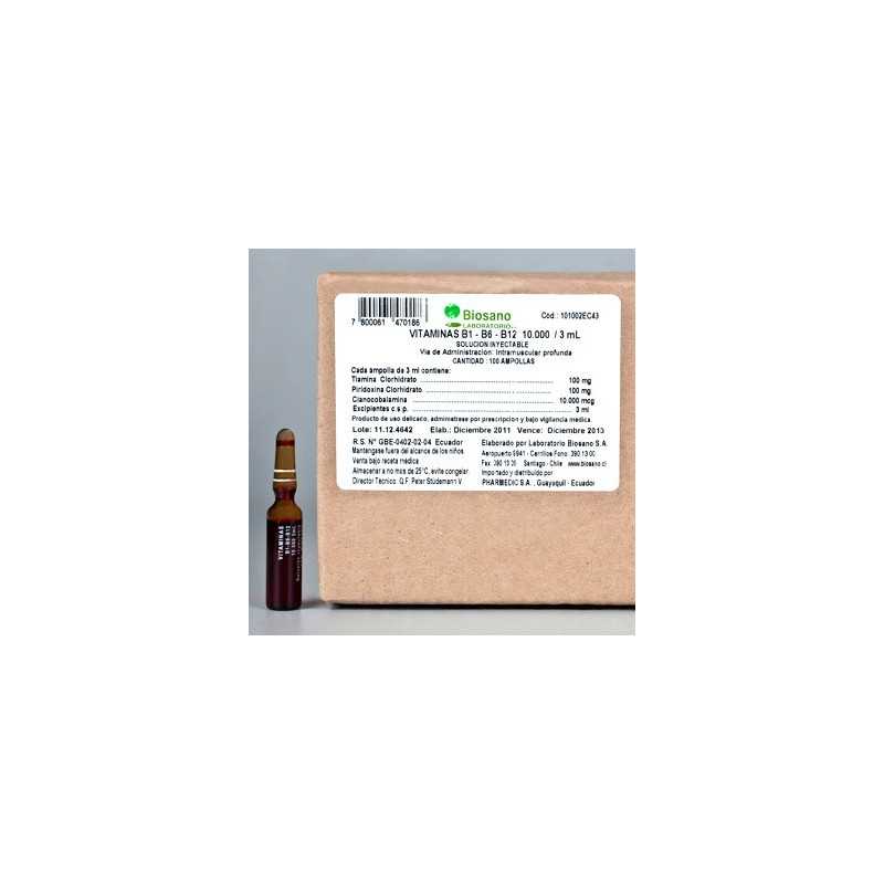 Vitamina B1-B6-B12 10.000ui 3ml x1ampolla (Biosano)
