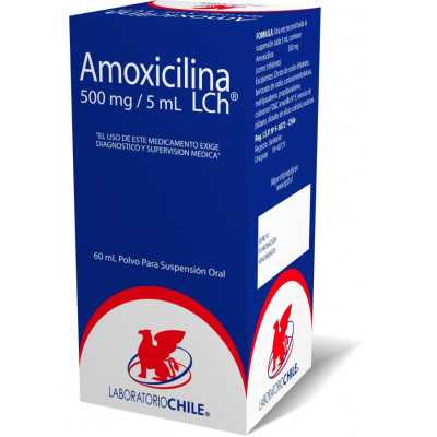 Amoxicilina 500mg/5ml jarabe 60ml (Chile)