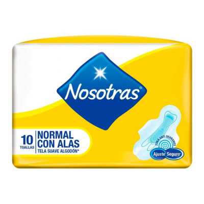 Nosotras Toalla normal tela suave con alas x10