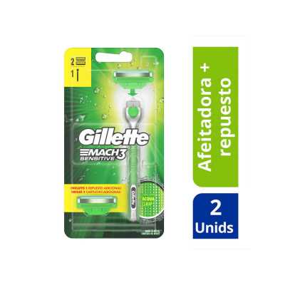 Gillette Mach3 sensitive maquina + 2 repuestos