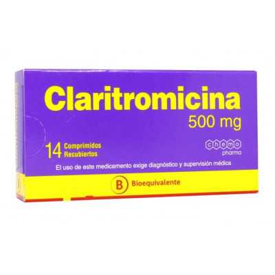 Claritromicina 500mg x14com. (Chemopharma)