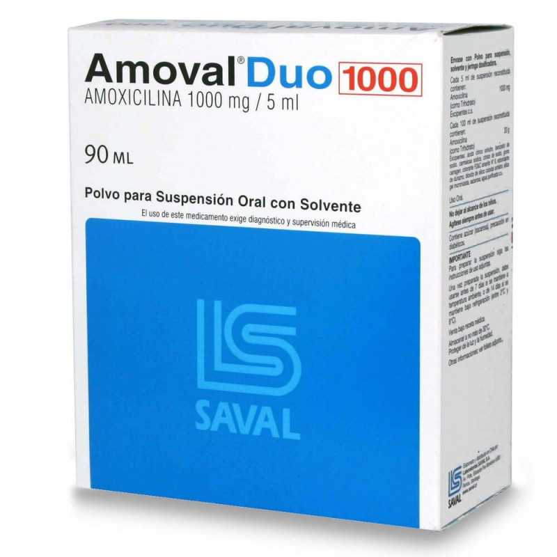 Amoval Duo 1000mg/5ml solución oral x 90 ml. Antibioticos