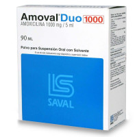 Amoval Duo 1000mg/5ml solución oral x 90 ml. Antibioticos