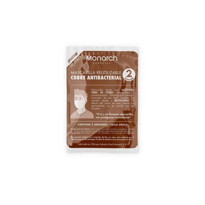 Mascarilla Antibacterial cobre monarch x2