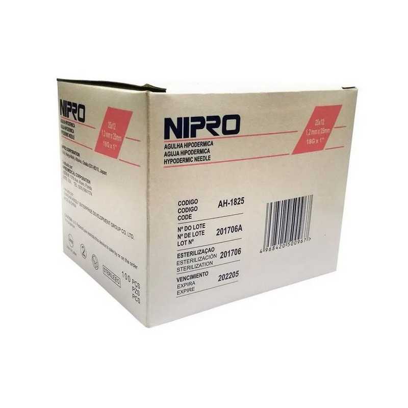 Aguja Hipodermica 18gx1" x100 (Nipro)
