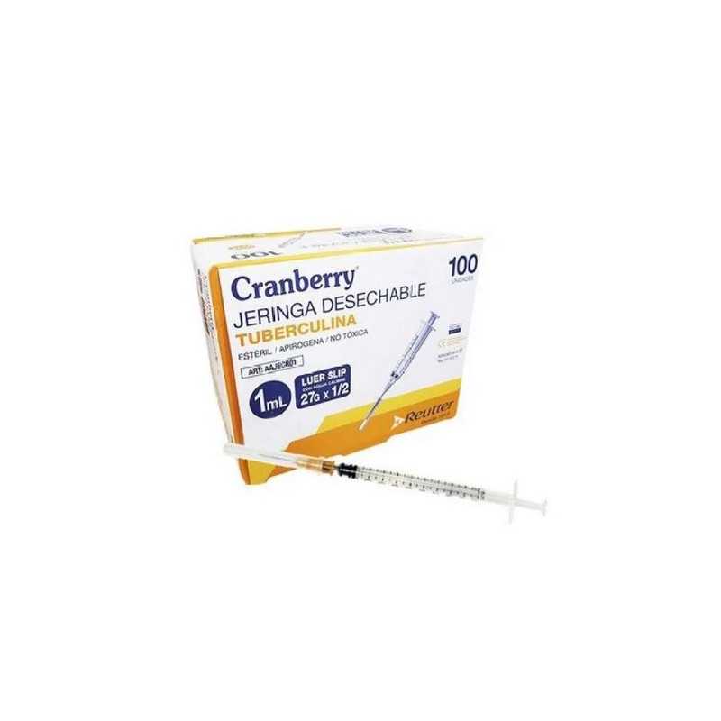 Jeringa Tuberculina 1ml aguja 27gx1/2 (Cranberry)