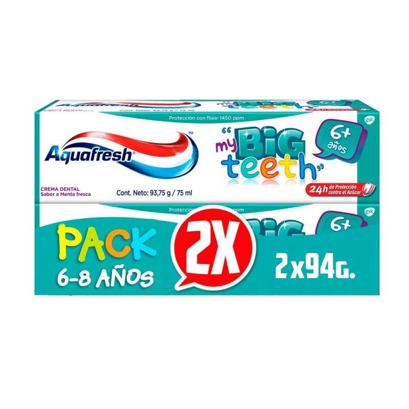 Aquafresh Pasta dental kids 93gr big teeth - pack x 2