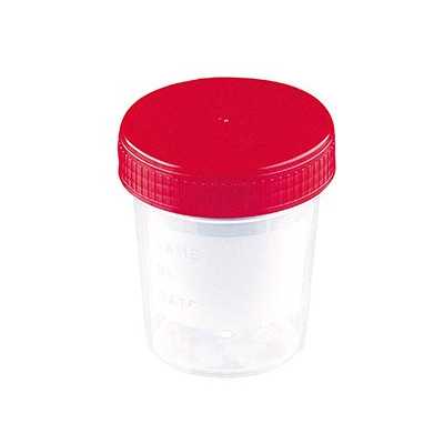 Frasco Orina esteril 120ml tapa roja