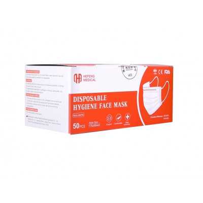 Mascarilla con elastico blanca caja x 50 (Hefeng)