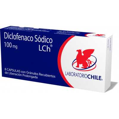 Diclofenaco Sodico liberacion prolongada 100mg x8cap (Chile)