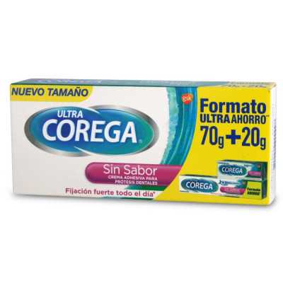 Corega Ultra crema sin sabor pack 70g + 20g