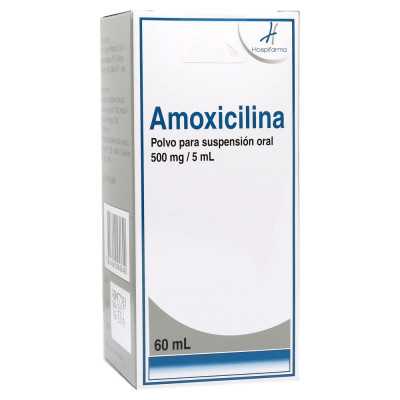 Amoxicilina 500mg/5ml jarabe 60ml (Hospifarma)