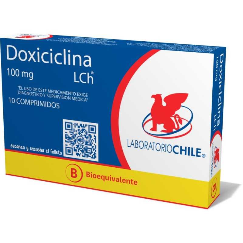 Doxiciclina 100mg x10com. (Chile)