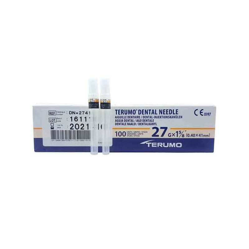 Aguja Dental larga 27gx41mm x100 (Terumo)