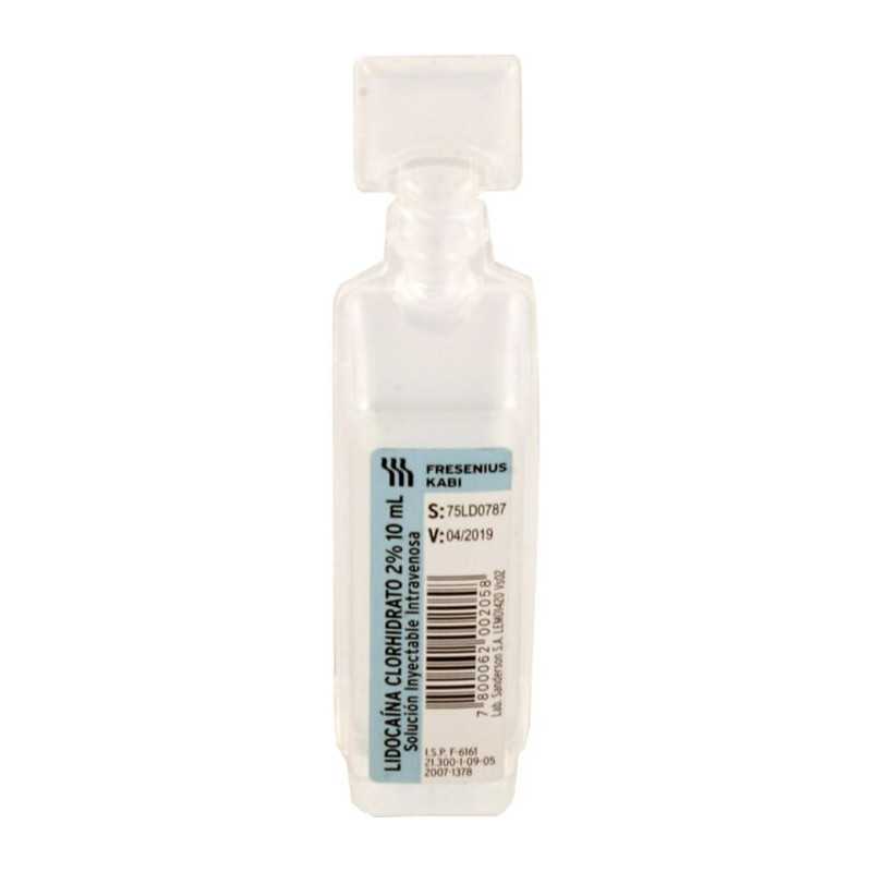 Lidocaina HCL 2% ampolla plastica 10ml (Sanderson)