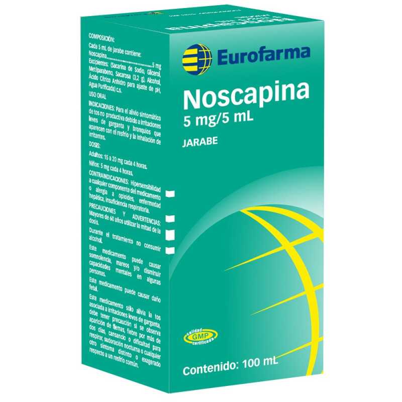 Noscapina 5mg/5ml jarabe 100ml (Eurofarma)