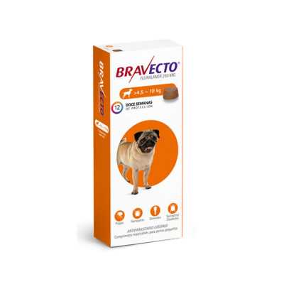 Bravecto Perros 250mg (4,5Kg - 10Kg) x1com
