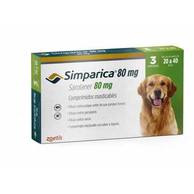 Simparica Perros 80mg (20Kg - 40Kg) x3com