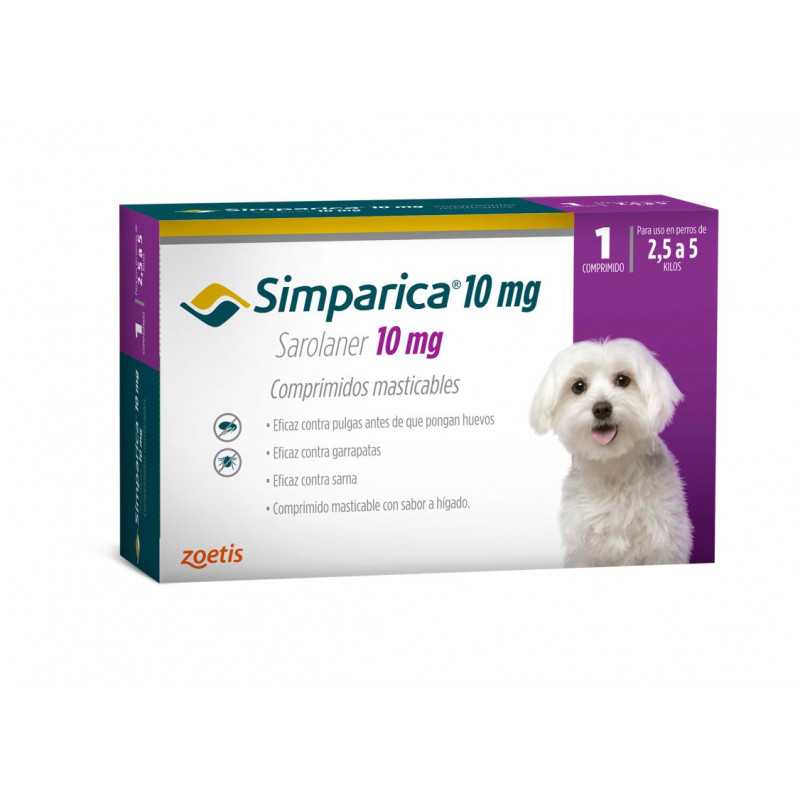Simparica Perros 10mg (2,5Kg - 5Kg) x1com