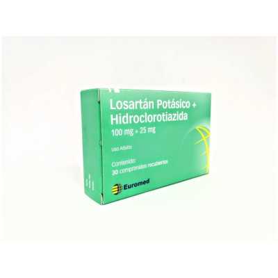 Losartan Hidroclorotiazida 100/25mg x30com (Eurofarma)