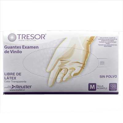 Guante Vinyl libre polvo talla M x100 (Tresor)