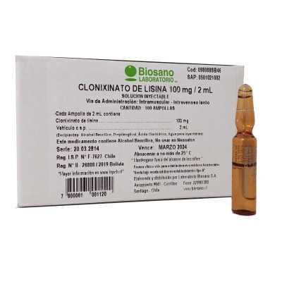 Clonixinato de lisina solución inyectable 100mg/2ml (Biosano)