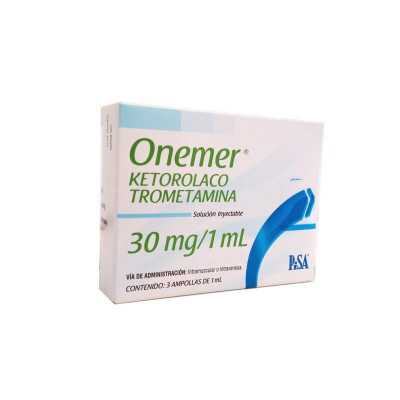 Onemer Solución Inyectable 30mg/1ml x3amp (Cenabast)