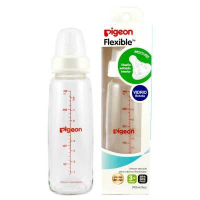 Pigeon SofTouch Mamadera Vidrio Boca Ancha 240ml