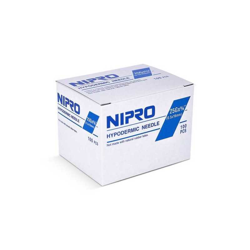 Aguja Hipodermica 25gx5/8" x100 (Nipro)