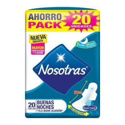 Nosotras Toalla buenas noches tela suave x20