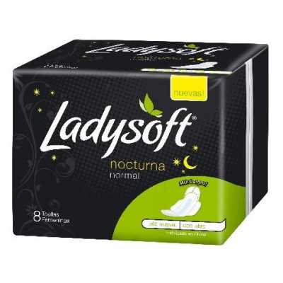 Ladysoft Toalla normal nocturna suave con alas x8