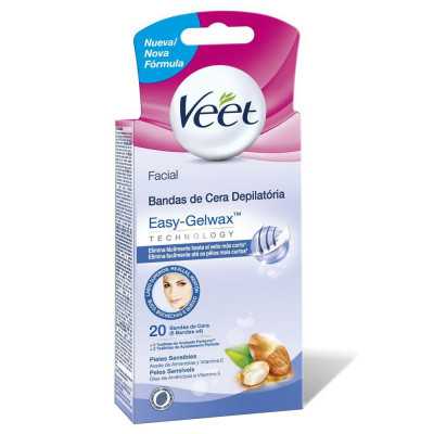 Veet Banda depilatoria facial piel sensible x20
