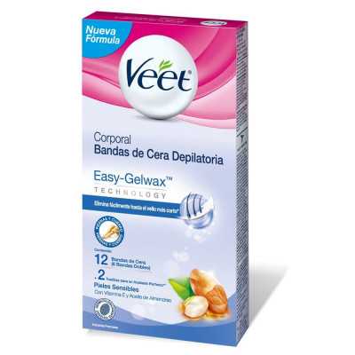 Veet Bandas depilatorias corporal piel sensible x12