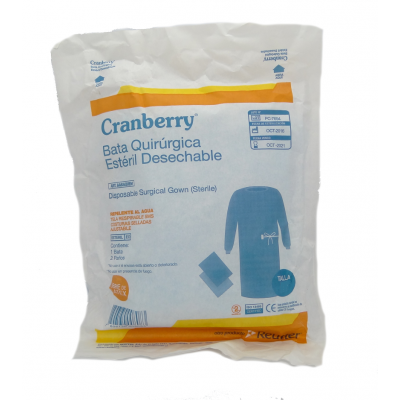 Bata Quirurgica esteril desechable talla L (Cranberry)