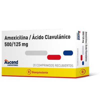 Amoxicilina Acido Clavulanico 500/125 x20com Ascend (Cenabast)
