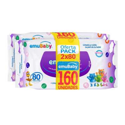 Emuwipes Toallitas humedas superior s/tapa 2x80