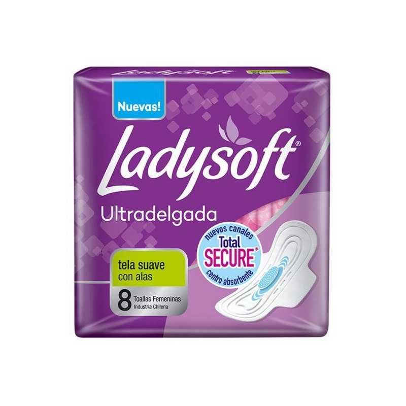 Ladysoft Toalla ultradelgada suave con alas x8