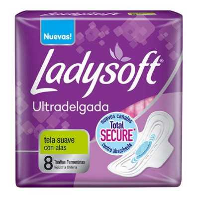 Ladysoft Toalla ultradelgada suave con alas x8