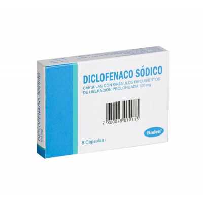 Diclofenaco Retard 100mg x8cap (Baden)