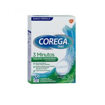 Corega Tabletas efervescentes limpiadoras 3 min. X30