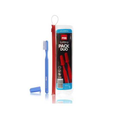 Phb Pack duo cepillo dental super 8 medio + estuche