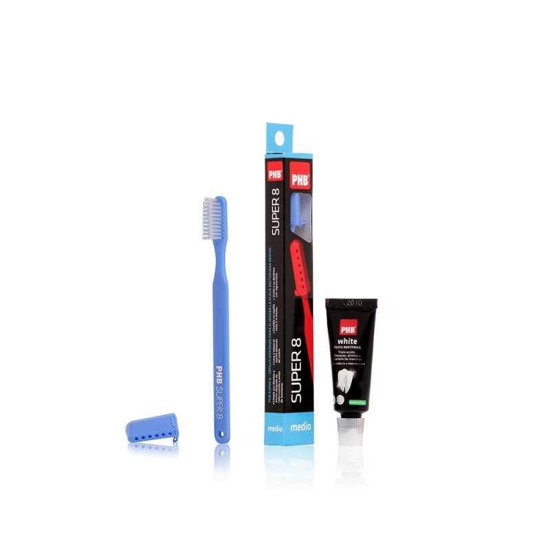 Phb Cepillo dental super 8 medio + pasta 15ml