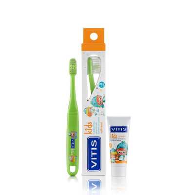 Vitis Kids pack cepillo + mini gel dental 8ml
