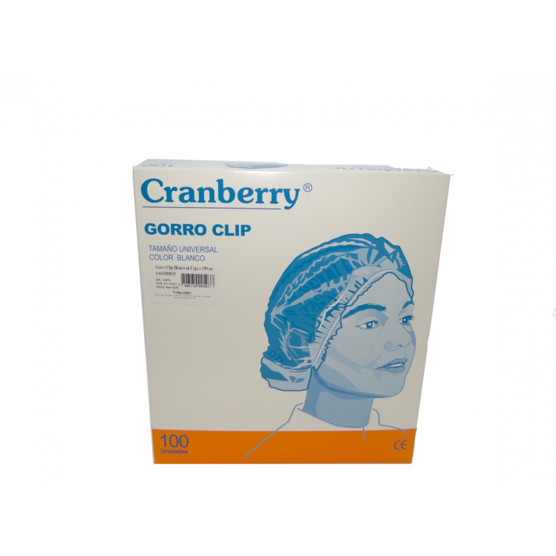Gorro Clip blanco cranberry x100