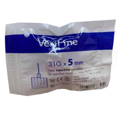 Aguja Insulina 31gx5mm x5 (Verifine)
