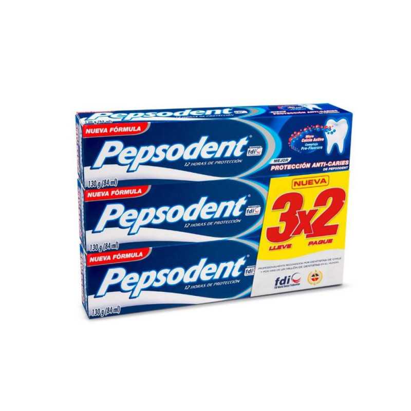 Pepsodent Pasta dental anticaries 130g pack 3x2 Pastas dentales
